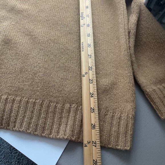 J.Crew Womens Large Sweater V-Neck Camel Wool Oversized Minimalist Old Money - Picture 7 of 8